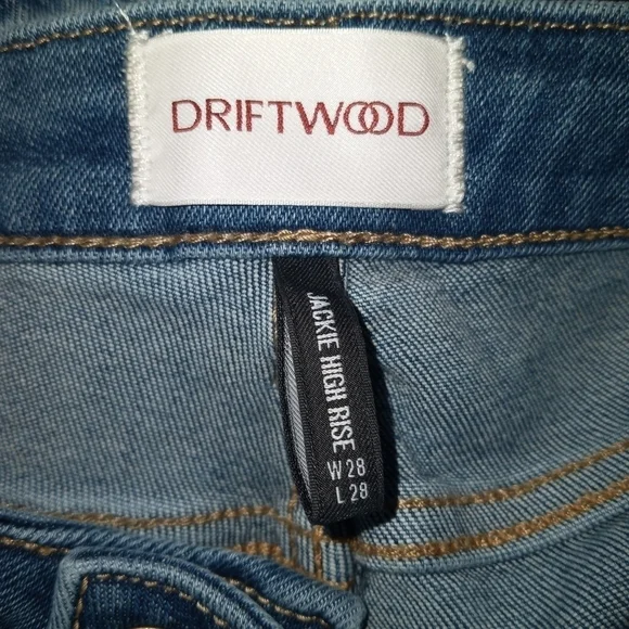 DRIFTWOOD Jackie High Rise Embroidered Side-Stripe Jeans NWT Size 28 - Picture 7 of 8